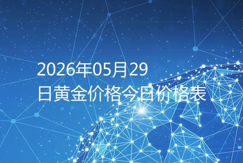2026年05月29日黄金价格今日价格表