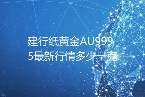 建行纸黄金AU9995最新行情多少一克