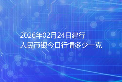 2026年02月24日建行人民币银今日行情多少一克