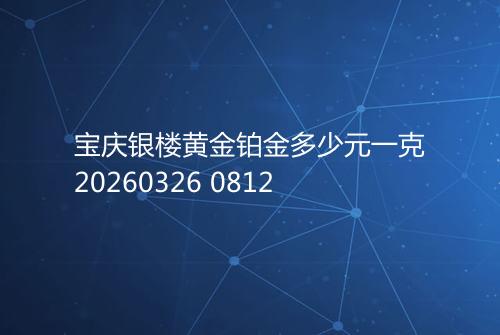 宝庆银楼黄金铂金多少元一克20260326 0812