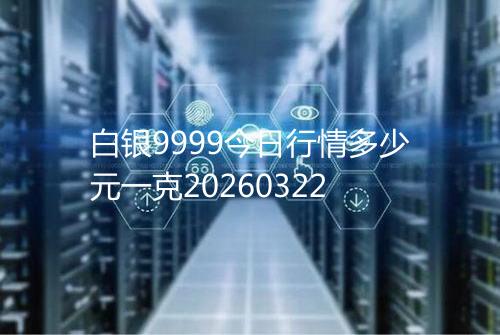 白银9999今日行情多少元一克20260322