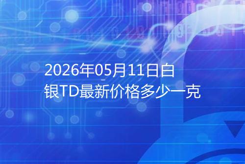 2026年05月11日白银TD最新价格多少一克
