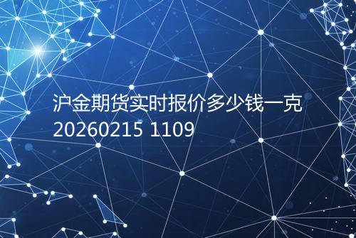 沪金期货实时报价多少钱一克20260215 1109