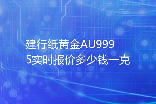 建行纸黄金AU9995实时报价多少钱一克