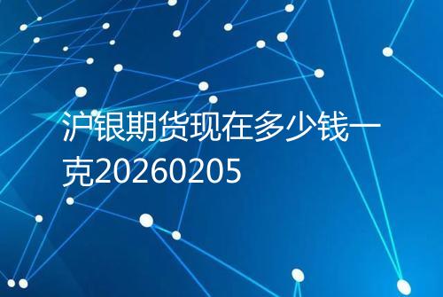 沪银期货现在多少钱一克20260205