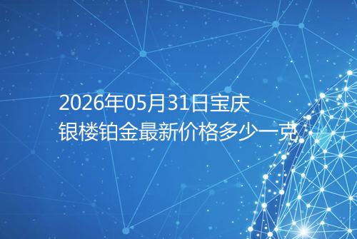 2026年05月31日宝庆银楼铂金最新价格多少一克