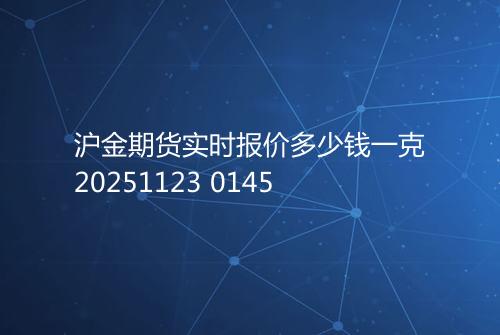 沪金期货实时报价多少钱一克20251123 0145