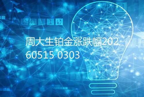 周大生铂金涨跌幅20260515 0303