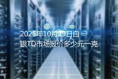 2025年10月29日白银TD市场报价多少元一克