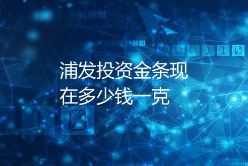 浦发投资金条现在多少钱一克