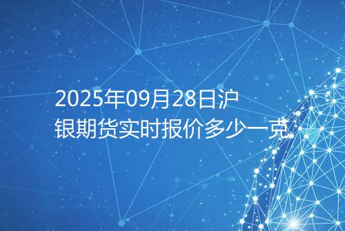 2025年09月28日沪银期货实时报价多少一克