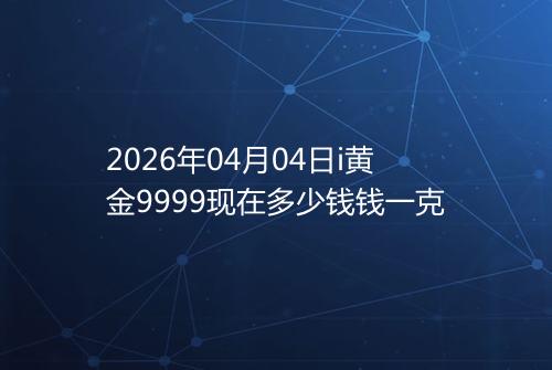 2026年04月04日i黄金9999现在多少钱钱一克