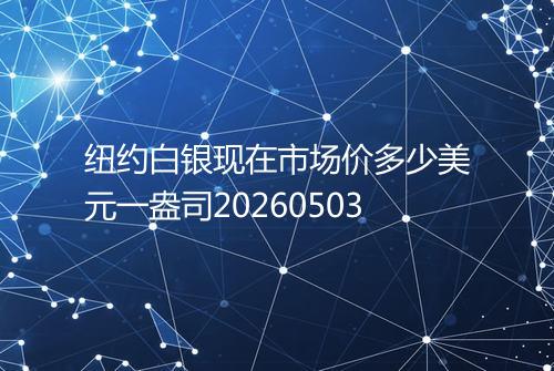 纽约白银现在市场价多少美元一盎司20260503