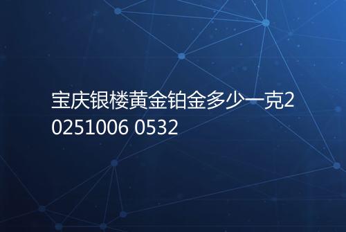 宝庆银楼黄金铂金多少一克20251006 0532