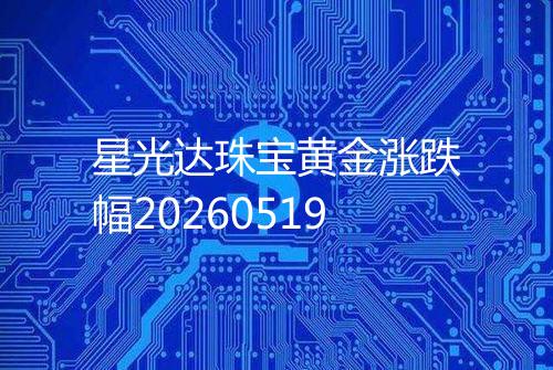 星光达珠宝黄金涨跌幅20260519