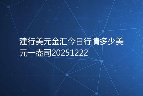 建行美元金汇今日行情多少美元一盎司20251222