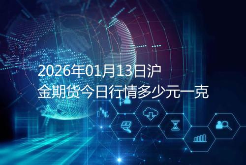 2026年01月13日沪金期货今日行情多少元一克
