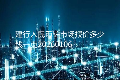 建行人民币铂市场报价多少钱一克20260106