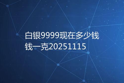 白银9999现在多少钱钱一克20251115