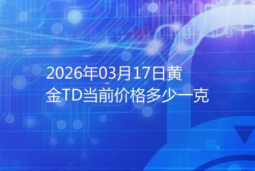 2026年03月17日黄金TD当前价格多少一克