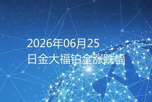 2026年06月25日金大福铂金涨跌幅