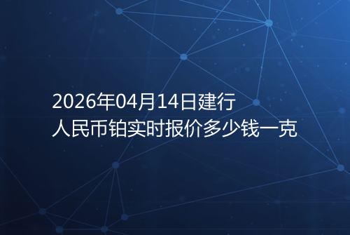 2026年04月14日建行人民币铂实时报价多少钱一克