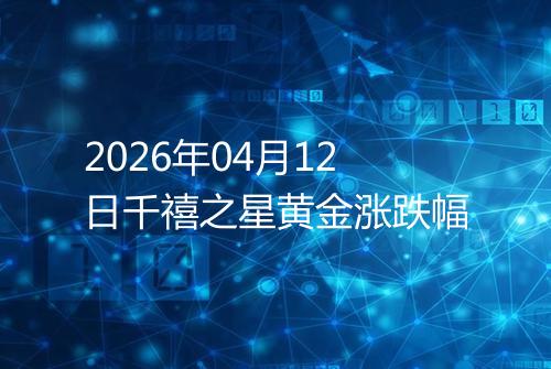 2026年04月12日千禧之星黄金涨跌幅