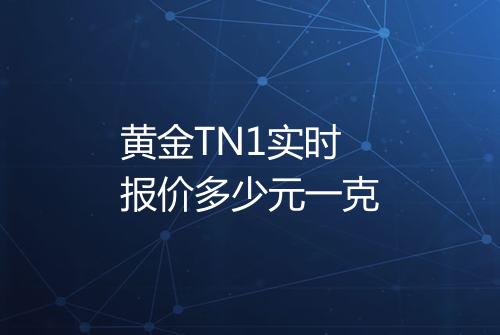 黄金TN1实时报价多少元一克