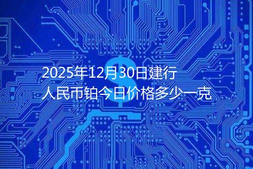2025年12月30日建行人民币铂今日价格多少一克