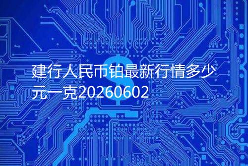 建行人民币铂最新行情多少元一克20260602
