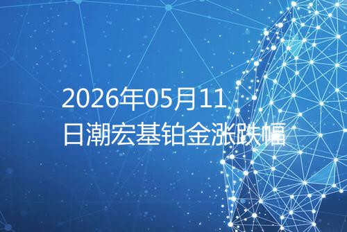 2026年05月11日潮宏基铂金涨跌幅