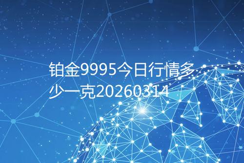 铂金9995今日行情多少一克20260314