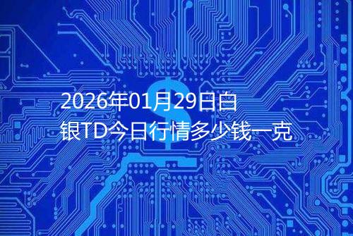 2026年01月29日白银TD今日行情多少钱一克