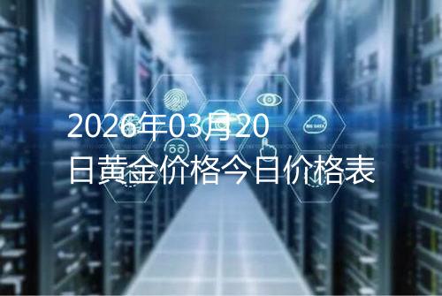 2026年03月20日黄金价格今日价格表