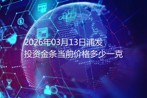 2026年03月13日浦发投资金条当前价格多少一克