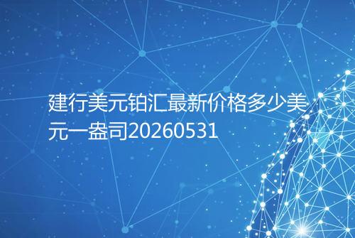 建行美元铂汇最新价格多少美元一盎司20260531