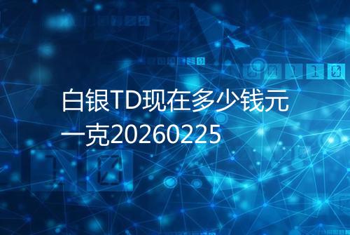 白银TD现在多少钱元一克20260225
