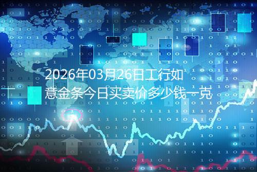 2026年03月26日工行如意金条今日买卖价多少钱一克