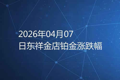 2026年04月07日东祥金店铂金涨跌幅