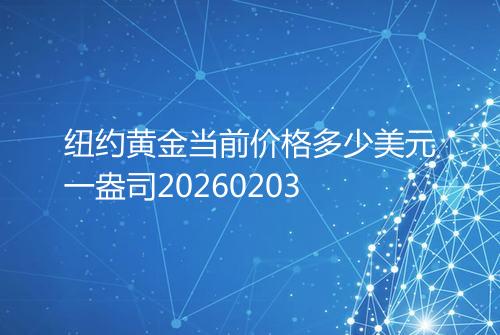 纽约黄金当前价格多少美元一盎司20260203
