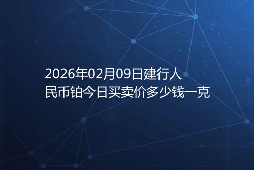 2026年02月09日建行人民币铂今日买卖价多少钱一克