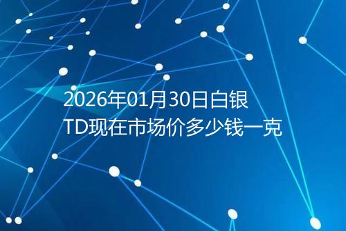 2026年01月30日白银TD现在市场价多少钱一克
