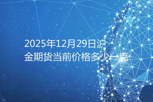2025年12月29日沪金期货当前价格多少一克