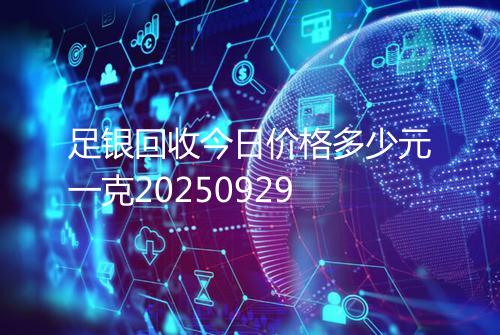 足银回收今日价格多少元一克20250929