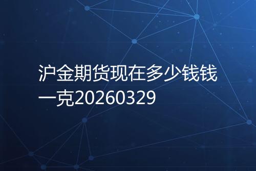 沪金期货现在多少钱钱一克20260329