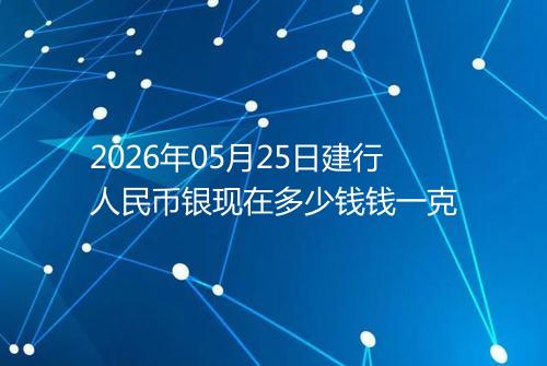 2026年05月25日建行人民币银现在多少钱钱一克