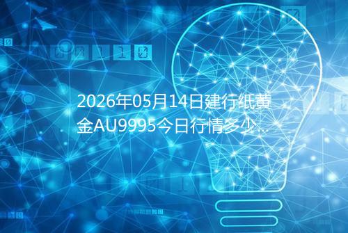 2026年05月14日建行纸黄金AU9995今日行情多少钱一克