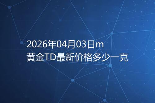 2026年04月03日m黄金TD最新价格多少一克