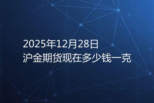 2025年12月28日沪金期货现在多少钱一克