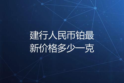 建行人民币铂最新价格多少一克